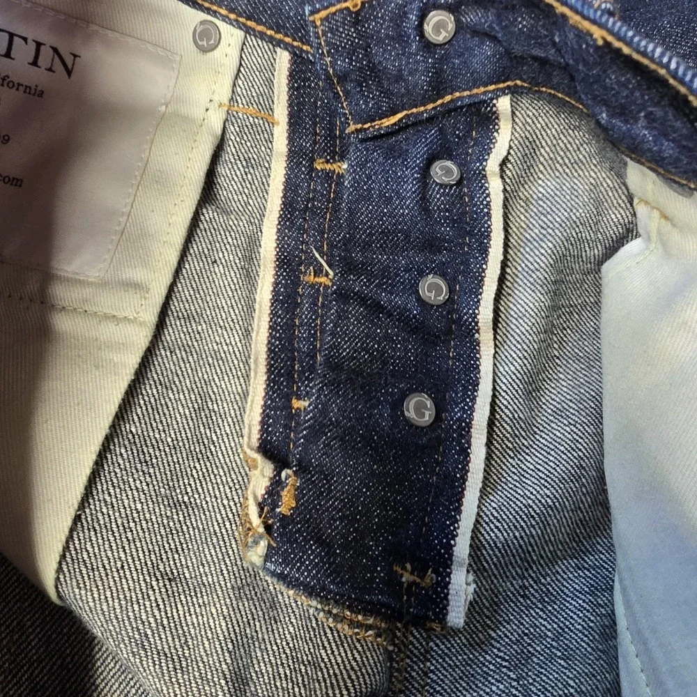 Gustin 448 Slim Fit Selvedge Denim Jeans Men Size 32x32 Button Fly